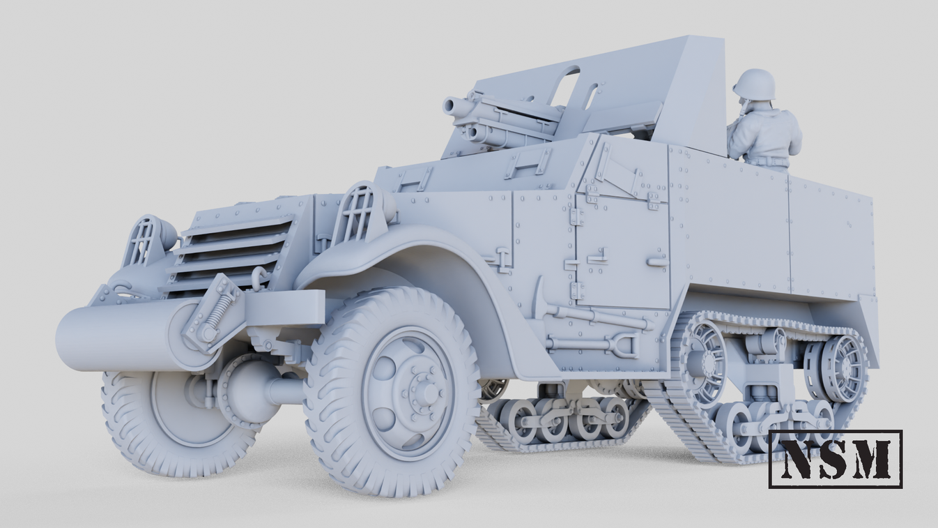 T30 75mm Howitzer Halftrack – Night Sky Miniatures